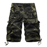 Mens Camo Cargo Shorts Pants Pockets