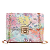 Women PU Leather Shoulder Bag Messenger Cross Body Clutch Purse With Chain Strap