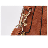 2 Pcs PU Leather Tote Bags Satchel Shoulder Bag & Purse Pouch Wallet Set Large Capacity Messenger Bags Handbag for Women