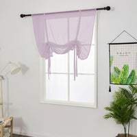 Tie Up Window Curtains, Sheer Window Drapes,Short Curtain Scarf,Cafe Kitchen Curtain Valance,Rod Pocket Curtain Panel