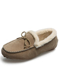 Bowknot Loafers for Women Winter Warm Moccasins Slippers Faux Fur Lined Casual Flat Shoes Indoor & Outdoor