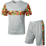 Men's Short Sleeve Shirt Shorts Set Two-piece Summer Fitness Suit Loungewear