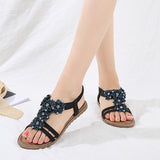 Women's Boho Rhinestone Casual Sandals Summer Beach Flip Flops Size 4.5-11.5