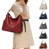 2 Pcs Fashion Women Tote Satchel Shoulder Bag Set PU Leather Large Capacity Single Shoulder Handbag Wallet Purse