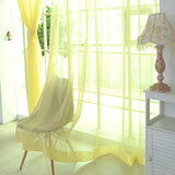Slot Top Solid Color Voile Window Voile Panels/Drapes/Treatment for Bedroom Living Room Rod Pocket Sheer Curtain Panle Tulle Scarf Valance