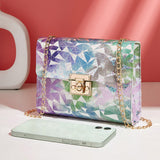 Women PU Leather Shoulder Bag Messenger Cross Body Clutch Purse With Chain Strap