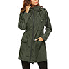Women Waterproof Coat Jacket Raincoat Hooded Zipper Overcoat Windbreaker Outwear