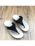 Women Rhinestone Slippers Sandals Slip On Flip Flops Thong Mules Casual Shoes