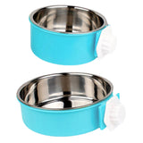 Stainless Steel Pet Dog Food Water Bowl Cage Hanging Feeder Mountable Container