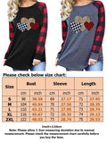 Women Heart Printed Top T-Shirt Crew Neck Blouse Long Sleeve Pullover Sweatshirt