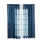 Stars Printed Tulle Sheer Curtain Transparent Window Drapes Voile Valance Decor