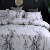 3Pcs Marble Duvet Quilt Cover Set Queen King Size Bedding Set With Pillowcases
