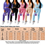 Womens 2Pcs Tracksuit Set Leggings Pants Long Sleeve Hoodie Zip Tops Outfits Set