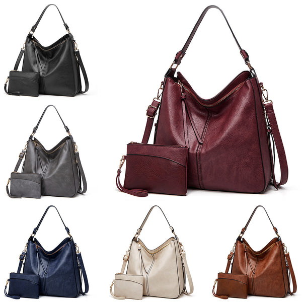 Women Tote Shoulder Bag & Wristlet Wallet Set Faux Leather Ladies Top Handle Satchel Handbag Shopping Dating Crossbody Purse 2Pcs for Girl Mom Birthday Gifts