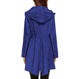 Women Waterproof Coat Jacket Raincoat Hooded Zipper Overcoat Windbreaker Outwear