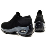 Women's Sock Sneakers Mesh Air Cushion Platform Walking Slip on Shoes Size 4.5-10