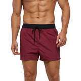 Men Boy Lightweight Elastic Waist Swim Short Trunk,Diving Surfing Beach Bathing Suit Boardshorts Summer Fast Dry Mesh Casual Swim Shorts with Pockets