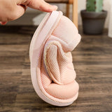 Women's Solid Color Flats Warm Round Toe Closed Toe Magic Tape Warm Casual Shoes