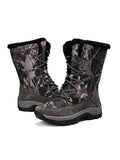 Mens Winter Snow Boots Camouflage Keep Warm Lace Up Outdoor Hiking Mid Calf Booties Anti Slip