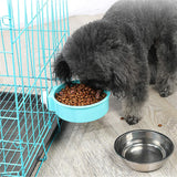 Stainless Steel Pet Dog Food Water Bowl Cage Hanging Feeder Mountable Container
