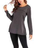 Women's Long Sleeve Yoga Tops Loose Casual T-Shirts Sports Fitness Tee Crossback