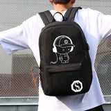 Luminous USB Charger Student Backpack Casual Laptop School Bag Anti-Theft Lock