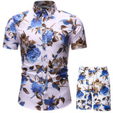 Men Hawaiian Short Sleeve Shirt Shorts Set Casual Beach Holiday Suit Loungewear