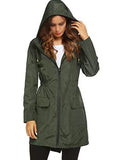 Women Waterproof Coat Jacket Raincoat Hooded Zipper Overcoat Windbreaker Outwear