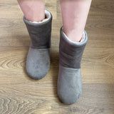 Ladies Slipper Bootie Ankle Slip on Bootee Warm Fleece Fur Line Cosy Fur US Size