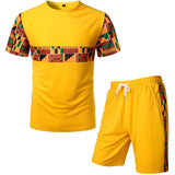 Men's Short Sleeve Shirt Shorts Set Two-piece Summer Fitness Suit Loungewear