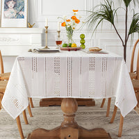 Hollow Cotton Table Cloth Cover Rectangle Square Tablecloth Kitchen Dining Decor