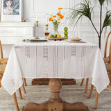 Hollow Cotton Table Cloth Cover Rectangle Square Tablecloth Kitchen Dining Decor