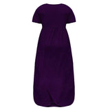 Women's Solid Color Crew Neck Dress Long Dress Summer Casual Loose Maxi Dresses