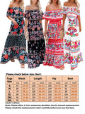 Women Casual Slim Fit Off Shoulder Maxi Dress Summer Beach Short Sleeve Sundress