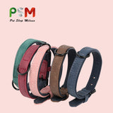 Pet Dog Soft PU Leather Neck Collar Adjustable Buckle For Small Medium Large Dog