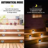 3 LED Solar Powered Stair Light Outdoor Garden Pathway Step Decking Wall Lamp