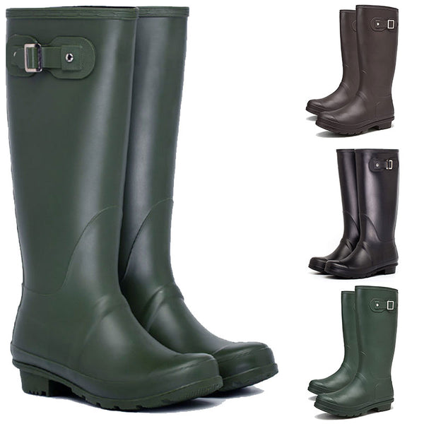 Women's Rain Tall Boots Waterproof Non Slip Wellies Garden Work Water Shoes