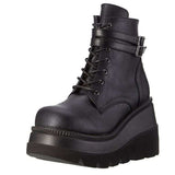 Womens Ladies Winter Mid Calf Boots Platform Boots Combat Booties Zipper Lace Up