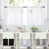 Cafe Kitchen Bathroom Window Curtain Panel Valance Drapes Rod Pocket Home Decor