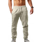 Men Straight Leg Pants Cotton Linen Beach Loose Yoga Baggy Harem Trousers Slacks