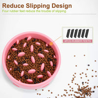 Slow Feeder Dog Bowl Anti Bloat Non Skid Pet Cat Puppy Food Dish Water Feeding