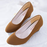 Womens Pumps Slip On High Wedge Heels Shoes Party Dress Shoes