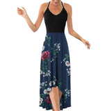 Women's Bohemian Strappy Midi Dress Summer Beach Sleeveless Swing Dress Sundress