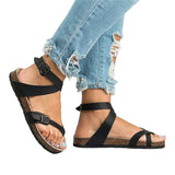 Womens Open Toes Flats Comfort Footbed Ankle Strap Sandals Summer Beach Flip Flop 4.5-12