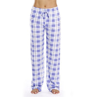 Women's Casual Plaid Printed Loose Pajama Bottoms Trousers Sleepwear Homewear