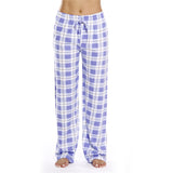 Women's Casual Plaid Printed Loose Pajama Bottoms Trousers Sleepwear Homewear