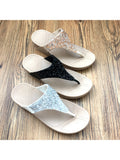 Women Rhinestone Slippers Sandals Slip On Flip Flops Thong Mules Casual Shoes