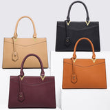 4Pcs Set Leather Handbag Tote Top Handle Satchel Purse Work Bag Shoulder Crossbody Bags with Wallet Card Bag for Women