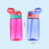 Kids Children Straw Water Bottle Plastic Drinking Cup Leak Proof Portable Sports Student School Suction Cup 16.2oz 480ml BPA Free