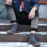 Women Men Winter Ankle Bootie Non-Slip Short Boots Slip On Outdoor Shoes